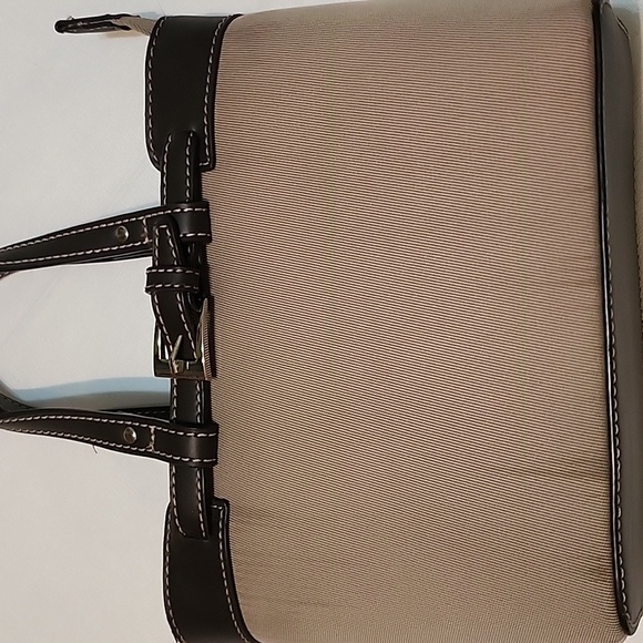 Vintage Etienne Aigner Tan and Black Nylon & Faux Leather Mini Tote - Picture 4 of 16